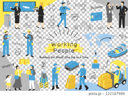 People from various occupations Illustration material collection 122187980