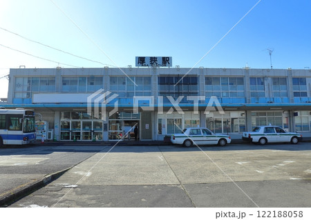 厚狭駅 在来線口（北口）の美祢線代行バス、タクシー乗り場 122188058