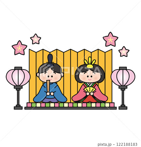 ひな祭り　ひな人形　桃の節句 122188183