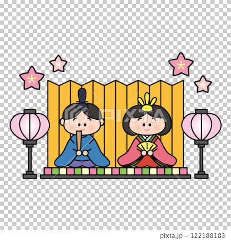 ひな祭り　ひな人形　桃の節句 122188183