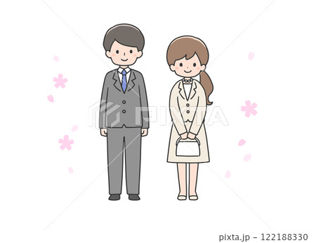 スーツ姿の男性と女性 122188330