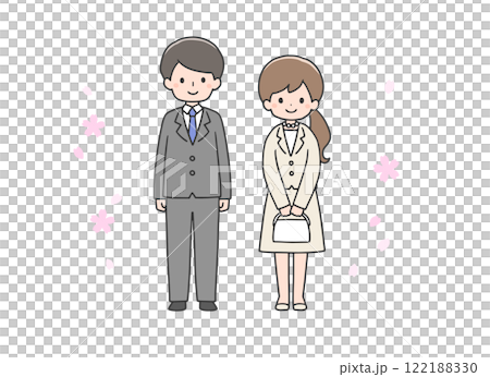 スーツ姿の男性と女性 122188330