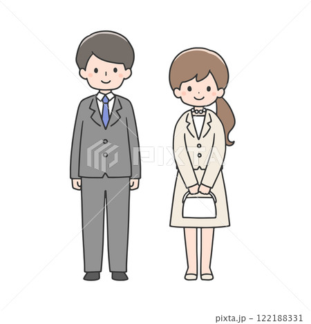 スーツ姿の男性と女性 122188331