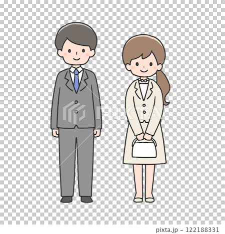 スーツ姿の男性と女性 122188331