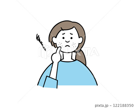 肌荒れを気にする女性のイラスト 肌荒れを気にする女性のイラスト 122188350