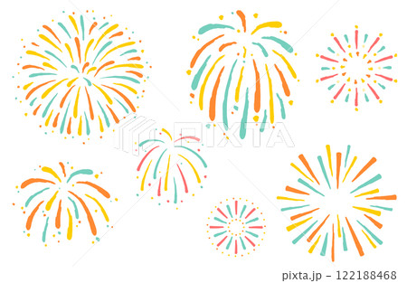 カラフルな花火のベクターイラストセット 122188468