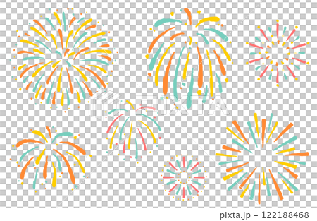 五彩繽紛的煙火向量插圖集 五彩繽紛的煙火向量插圖集 122188468