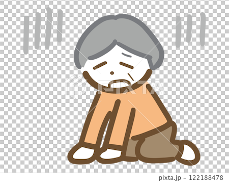 Senior woman with hands on the floor (whole body) Senior woman with hands on the floor (whole body) 122188478