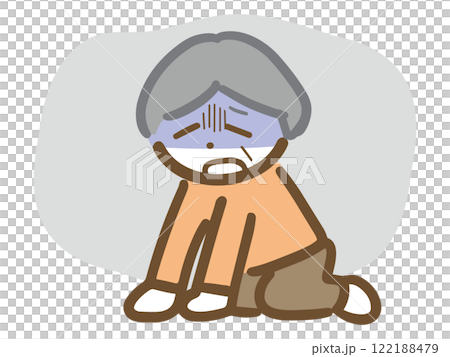 A depressed senior woman with a pale face 122188479