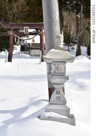 冬の北海道厚沢部町で鷲之巣神社境内の風景を撮影 122188551