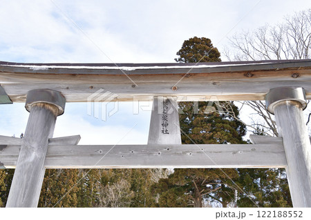 冬の北海道厚沢部町で鷲之巣神社境内の風景を撮影 122188552