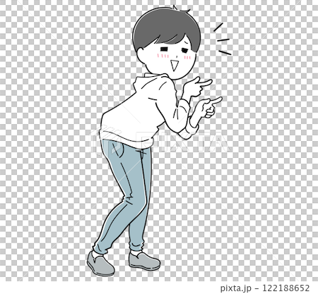 A man wiggling to announce something 122188652