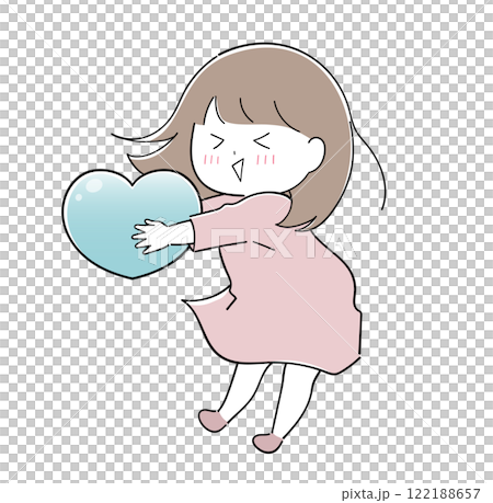Girl with a heart 2 (light blue) 122188657