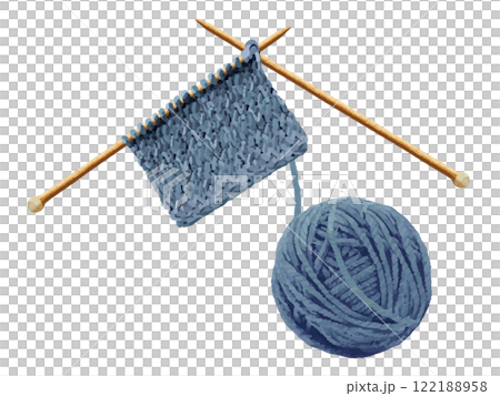 Knitting with wool (blue) 122188958