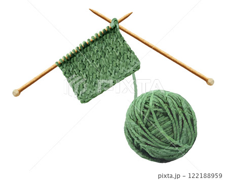 毛糸の編み物（グリーン） 122188959