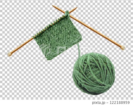 毛糸の編み物（グリーン） 122188959