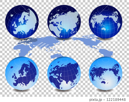 地球儀插圖_歐洲_藍色 地球儀插圖_歐洲_藍色 122189448