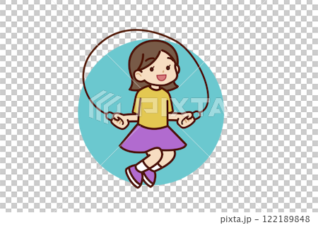 小學生女孩跳繩 小學生女孩跳繩 122189848