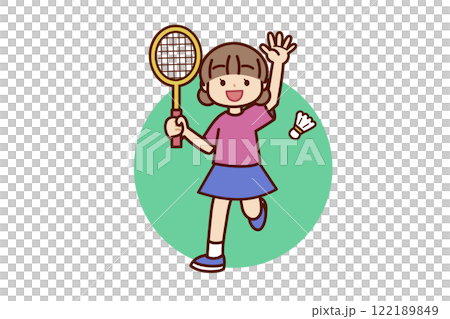 打羽毛球的小學生 122189849