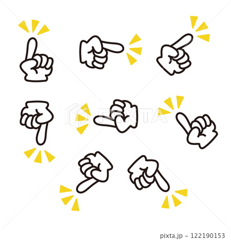 手のサインアイコンセット 122190153