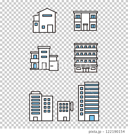 建物アイコンセット 122190154