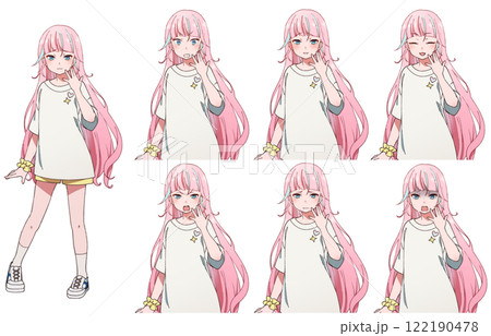 生意気そうなピンク髪の女の子 122190478