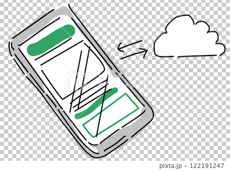 スマホで確定申告のイメージ線画 122191247
