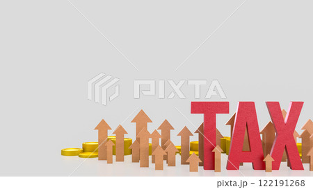 Red tax and arrow up for business concept 3d Rendering. 122191268