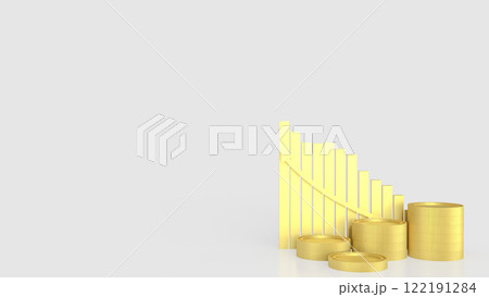 The Coins and chart for Business concept 3d Rendering. 122191284