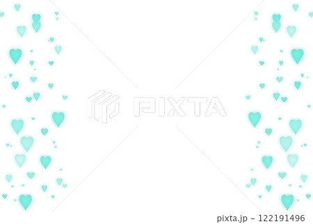 水色のハートが並ぶ背景イラスト 122191496