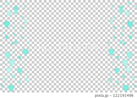 水色のハートが並ぶ背景イラスト 122191496