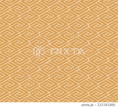 Abstract geometric pattern. A seamless vector background. White and golden ornament. Graphic modern pattern. Simple lattice graphic design 122191800