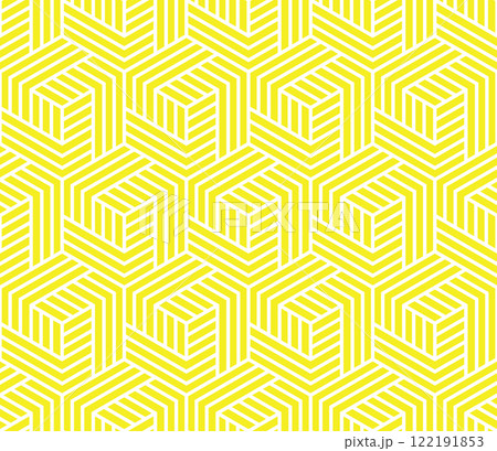Abstract geometric pattern. A seamless vector background. White and yellow ornament. Graphic modern pattern. Simple lattice graphic design Abstract geometric pattern. A seamless vector background. White and yellow ornament. Graphic modern pattern. Simple lattice graphic design 122191853
