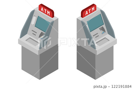 アイソメトリックイラスト:ATM機械 アイソメトリックイラスト:ATM機械 122191884