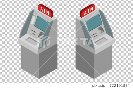 アイソメトリックイラスト:ATM機械 アイソメトリックイラスト:ATM機械 122191884