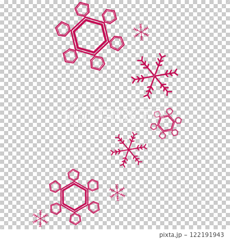 深粉紅色六角形雪花插圖 深粉紅色六角形雪花插圖 122191943