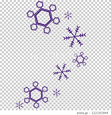 紫色六角形雪花插圖 紫色六角形雪花插圖 122191944