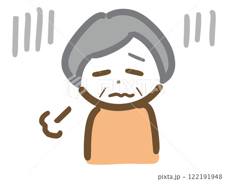 ため息をつく暗いシニア女性 122191948