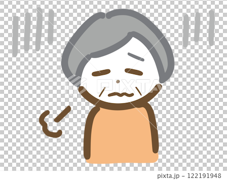 ため息をつく暗いシニア女性 122191948