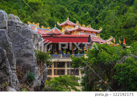 View of Buddhist pagoda in Asian city View of Buddhist pagoda in Asian city 122192173