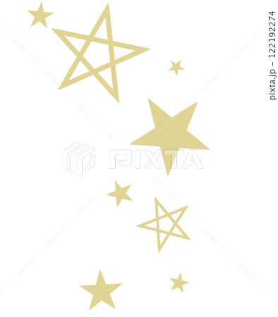 パステルイエローのシンプルな星のイラスト パステルイエローのシンプルな星のイラスト 122192274