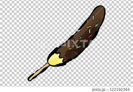 チョコバナナの和風ベクターイラストアイコン 白バック 122192364