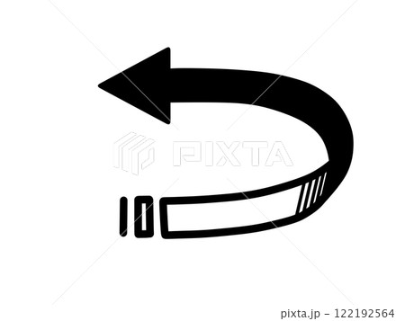黒のUターン矢印 黒のUターン矢印 122192564