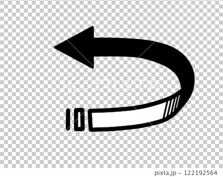 黒のUターン矢印 黒のUターン矢印 122192564