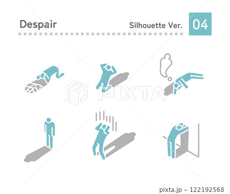 A set of illustrations of people in despair 122192568