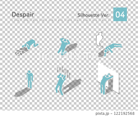 A set of illustrations of people in despair 122192568