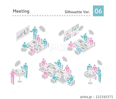 Meeting related pictogram illustration set 122192571