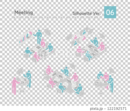 Meeting related pictogram illustration set 122192571