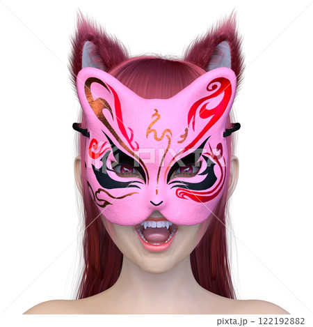 猫マスクの女性 122192882