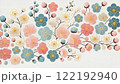 水彩で描いた和風の梅の花柄の背景イラスト 122192940
